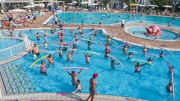 Indoor pool, 2 outdoor pools, pool umbrellas, sun loungers