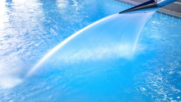 Indoor pool, 3 outdoor pools, open 9:00 AM to 7:00 PM, pool loungers