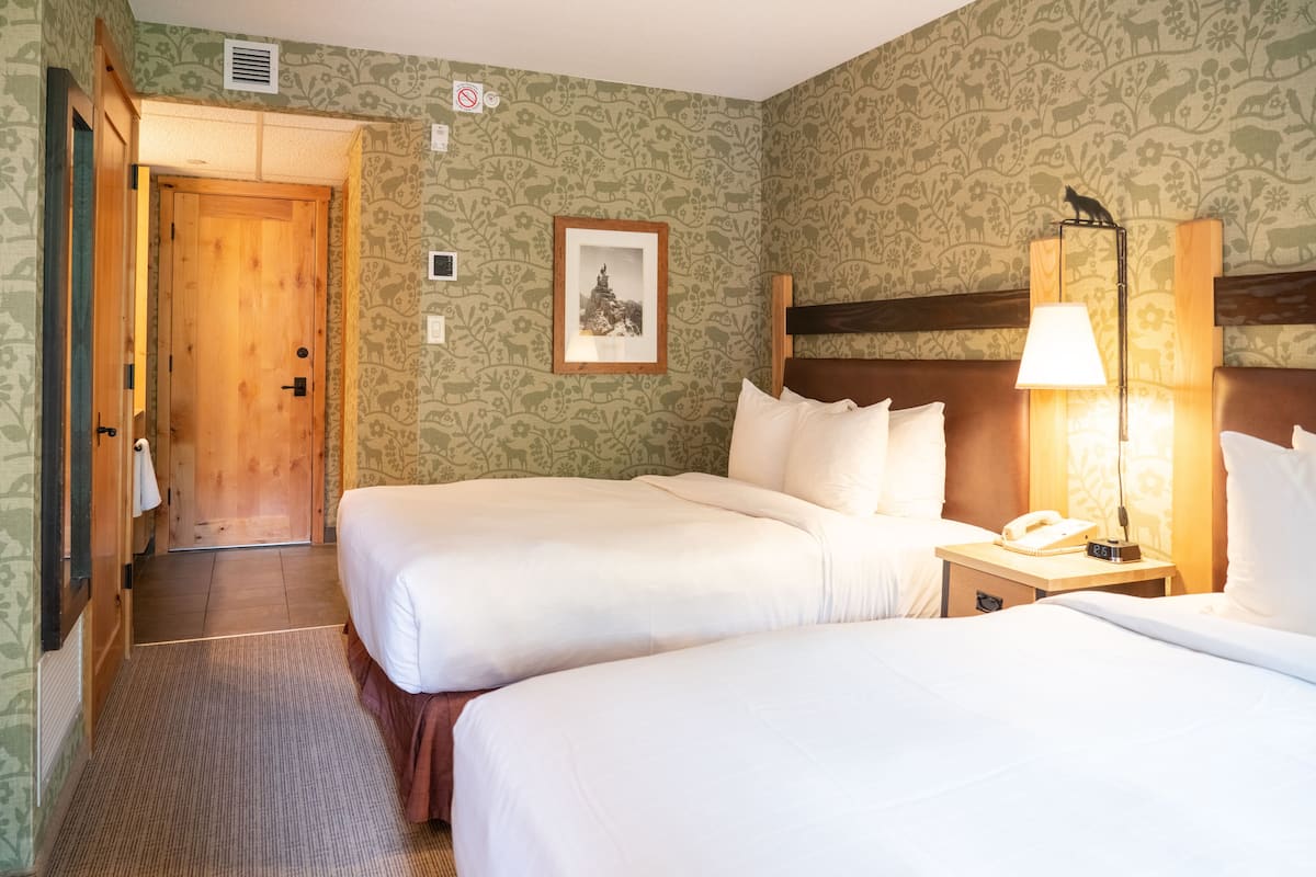 Hotel Room - 2 Doubles | Premium bedding, in-room safe, blackout drapes, iron/ironing board
