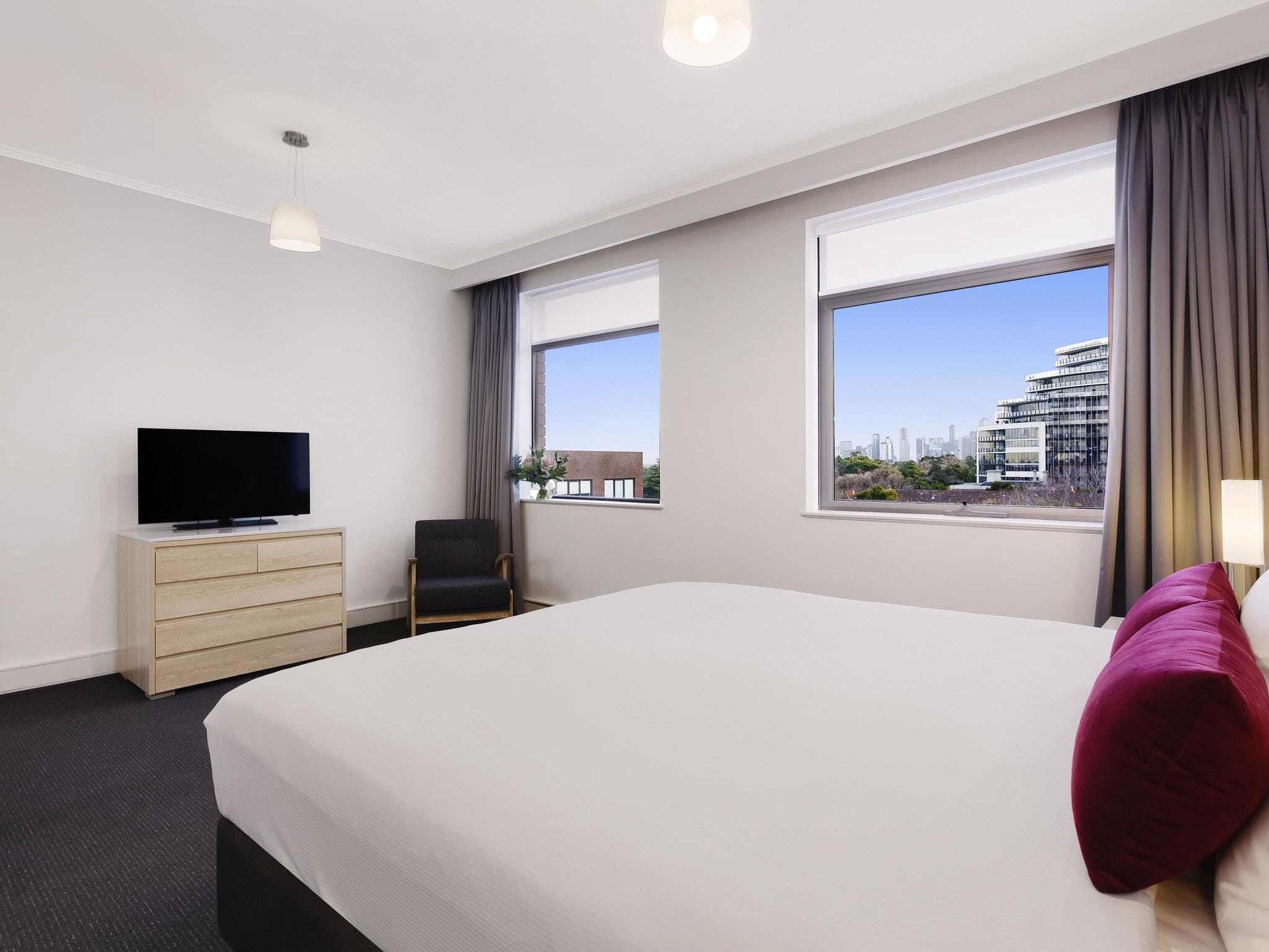 Superior Suite, 1 Bedroom, Lake View | In-room safe, desk, laptop workspace, blackout drapes