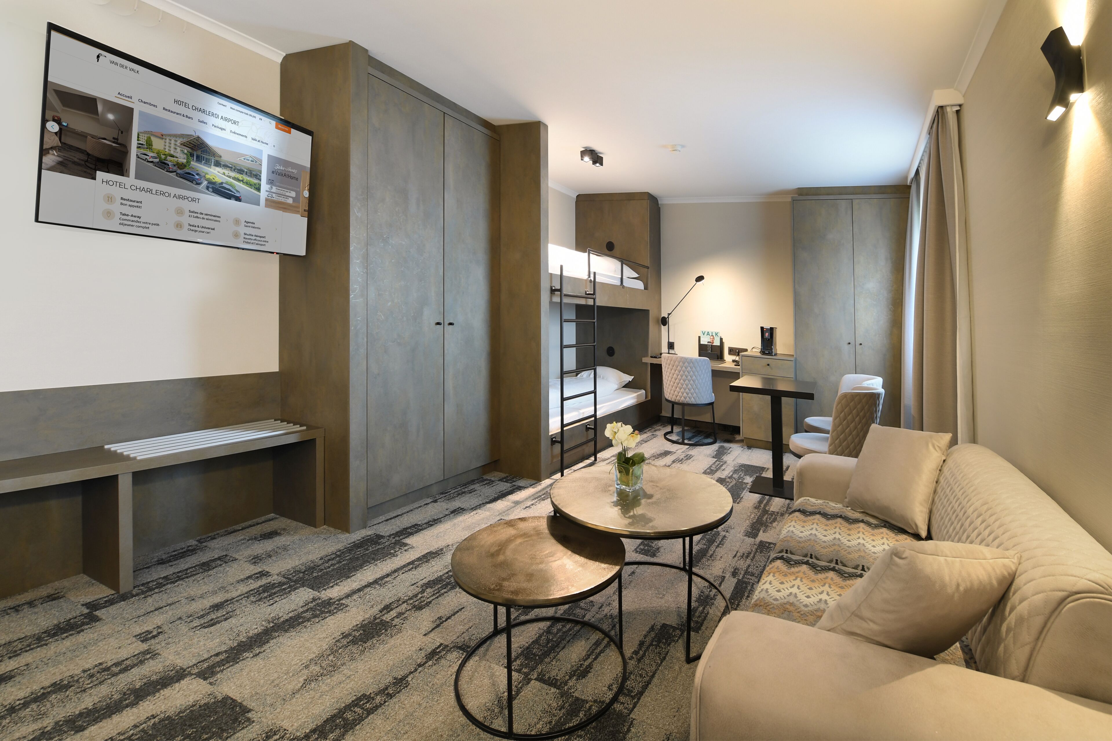 superior family room | 1 bedroom, in-room safe, desk, laptop workspace