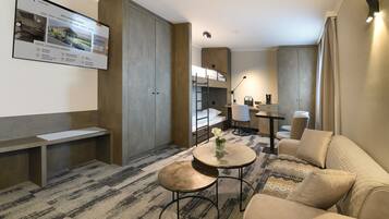 In-room safe, desk, laptop workspace, soundproofing