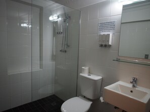 Diva Suite | Bathroom | Shower, free toiletries, hair dryer, towels