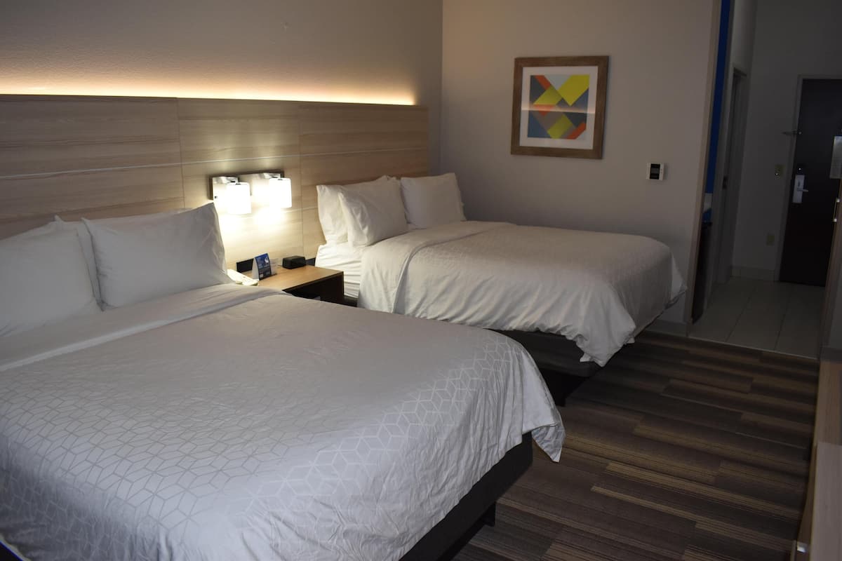 In-room safe, desk, iron/ironing board, cribs (free)