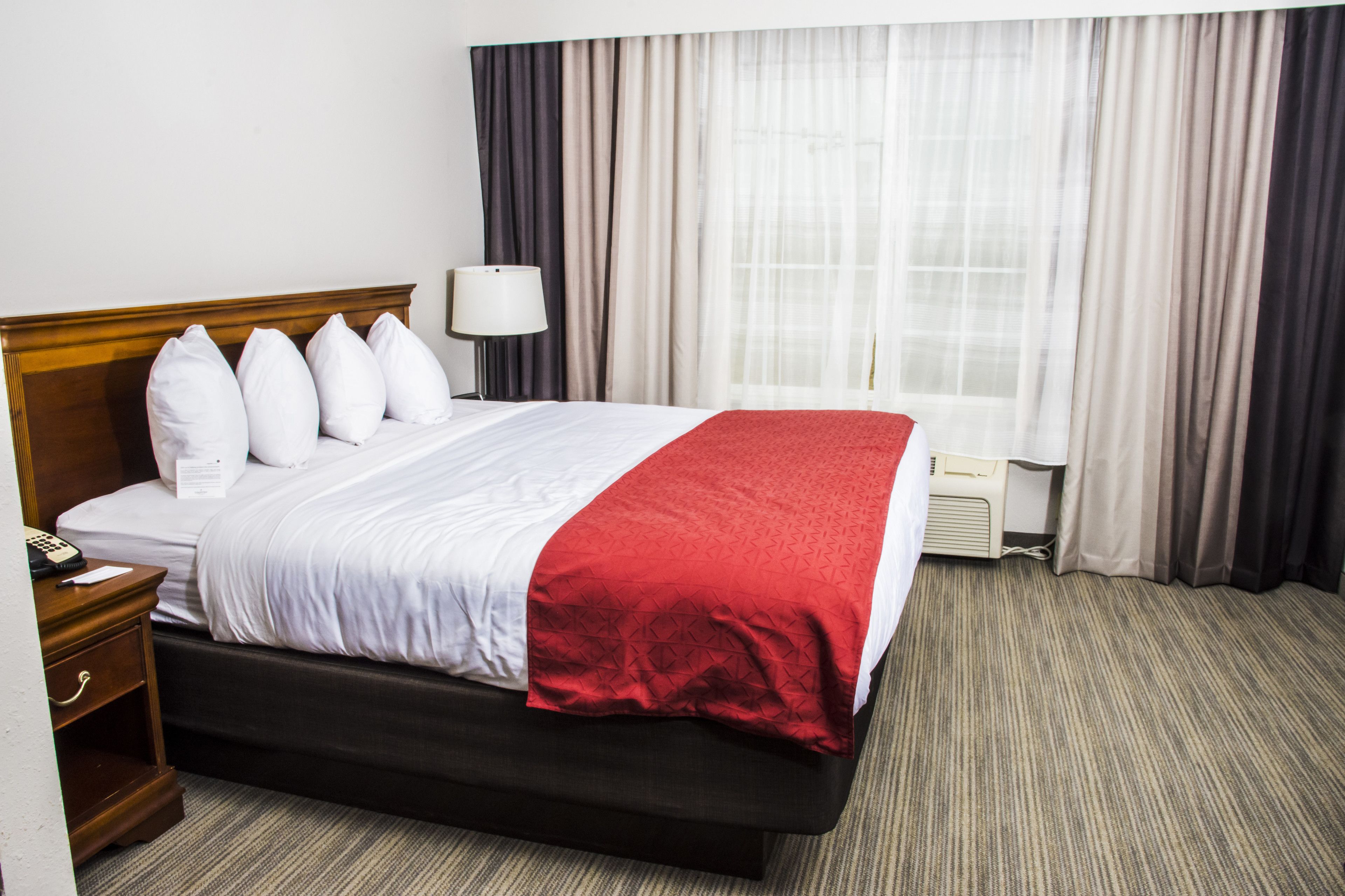 1 bedroom, desk, laptop workspace, blackout curtains