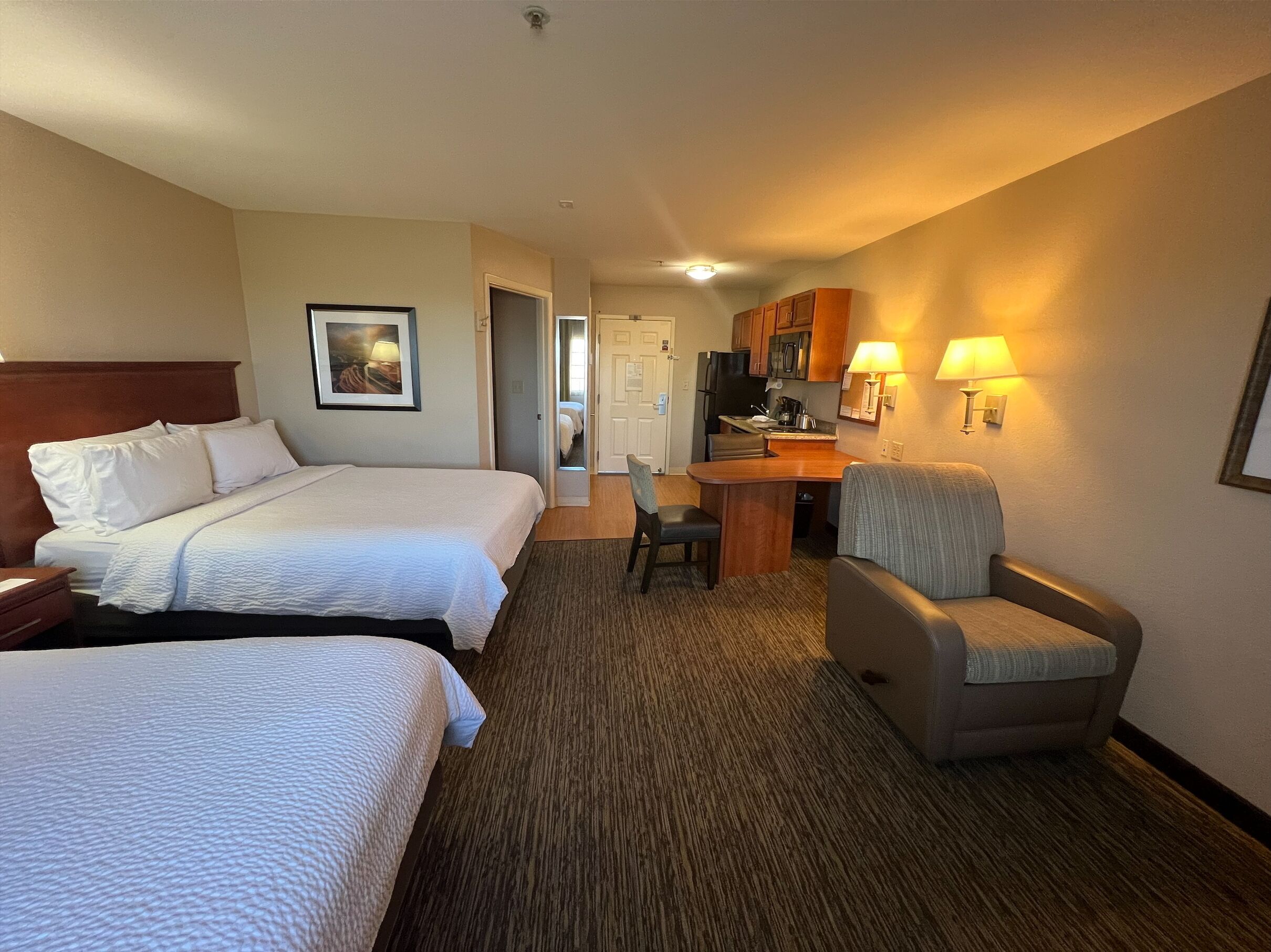 studio suite, 2 queen beds | 1 bedroom, in-room safe, desk, iron/ironing board