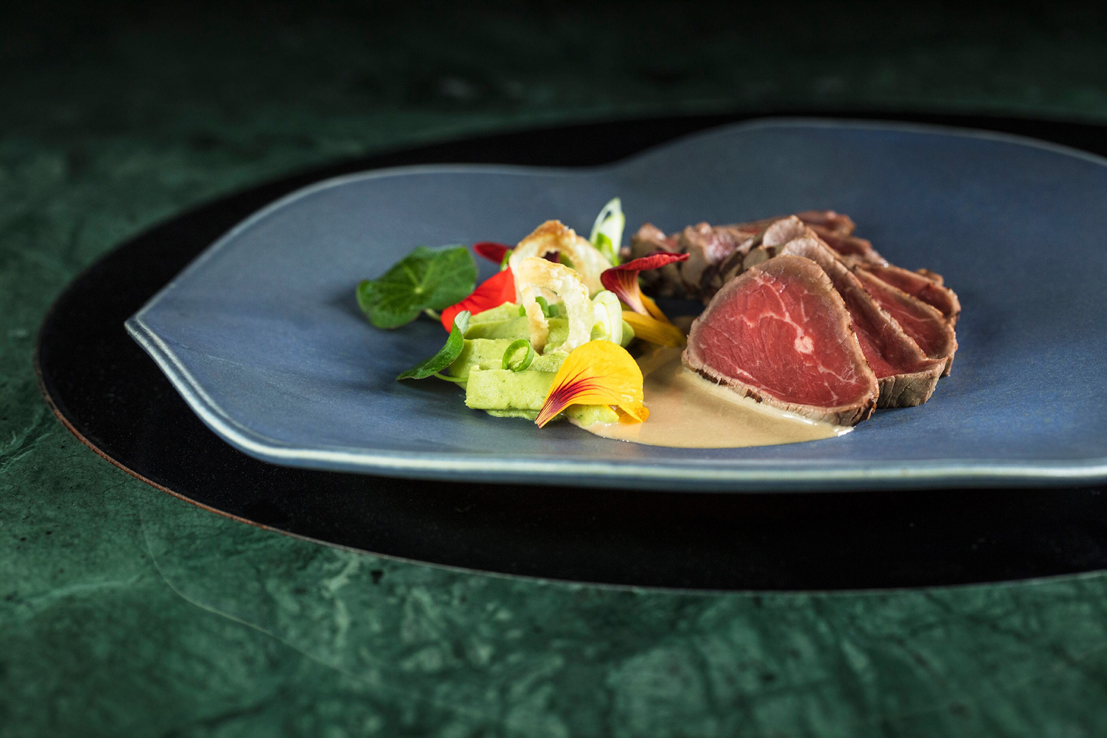 breakfast, lunch, dinner served; sea views