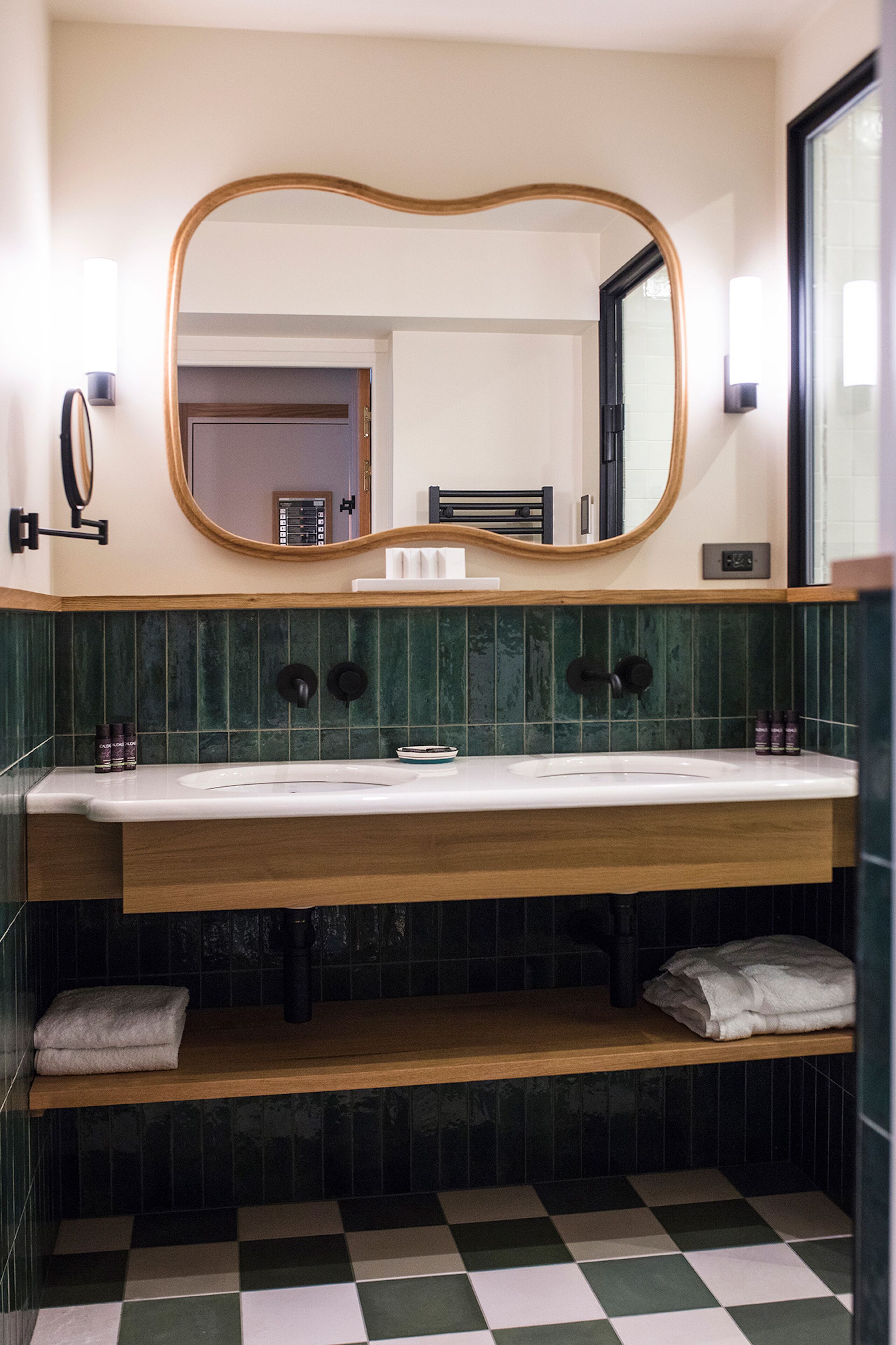 double standard ocean | bathroom | rainfall showerhead, designer toiletries, hair dryer, bathrobes