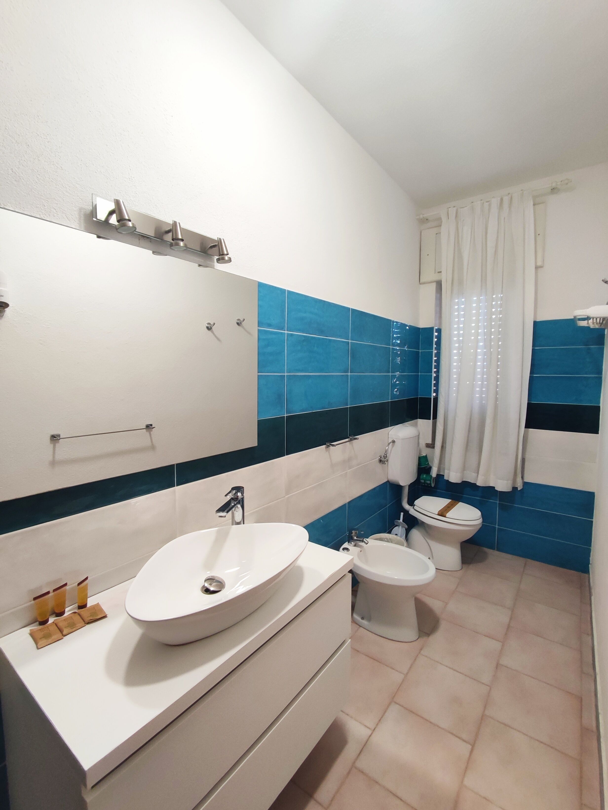 shower, free toiletries, hair dryer, bidet