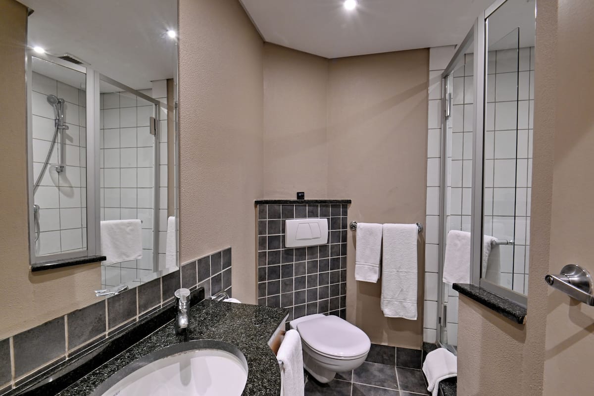 Ducha, artículos de higiene personal gratuitos, secador de pelo y bidé