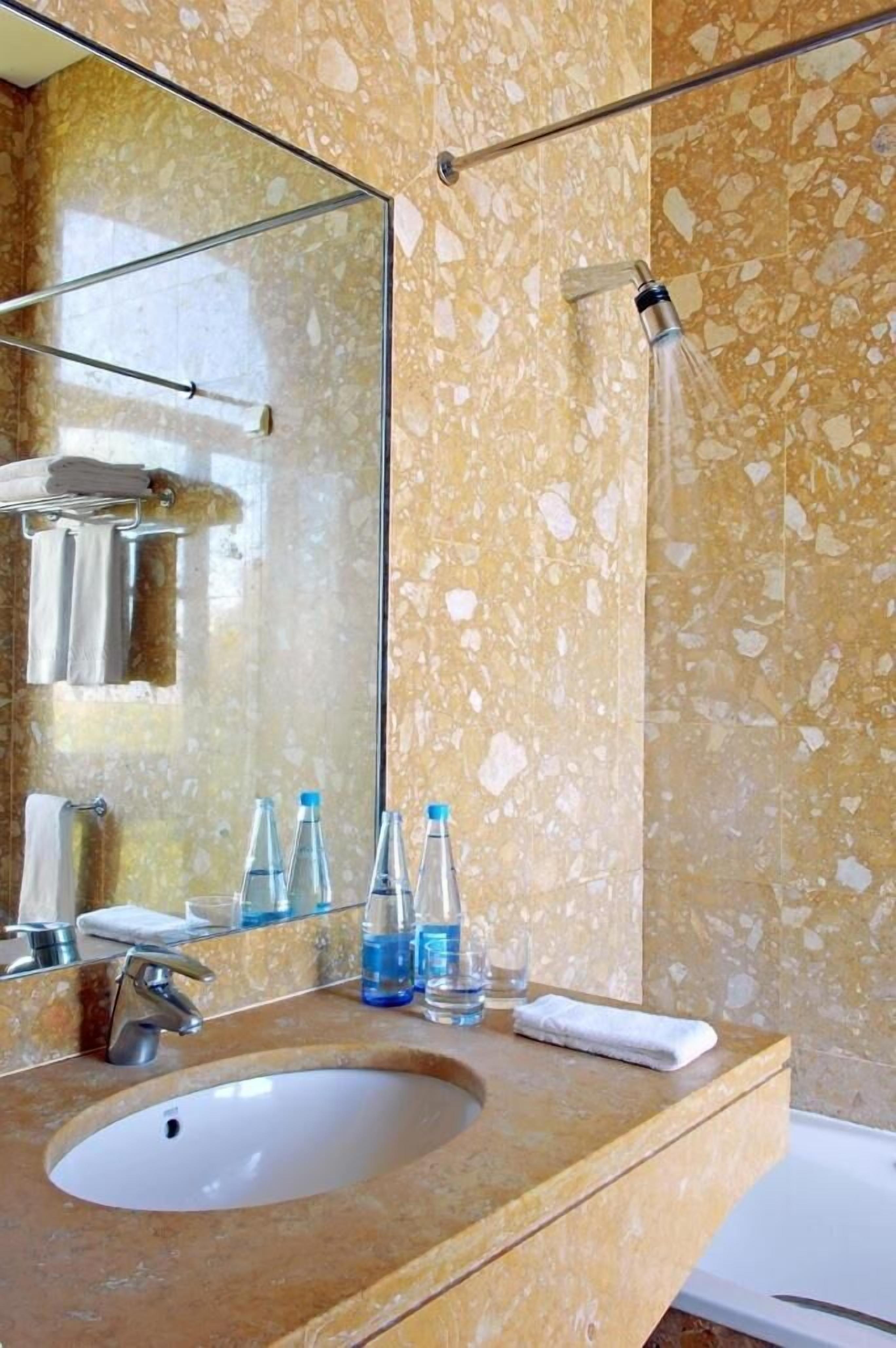 free toiletries, hair dryer, towels