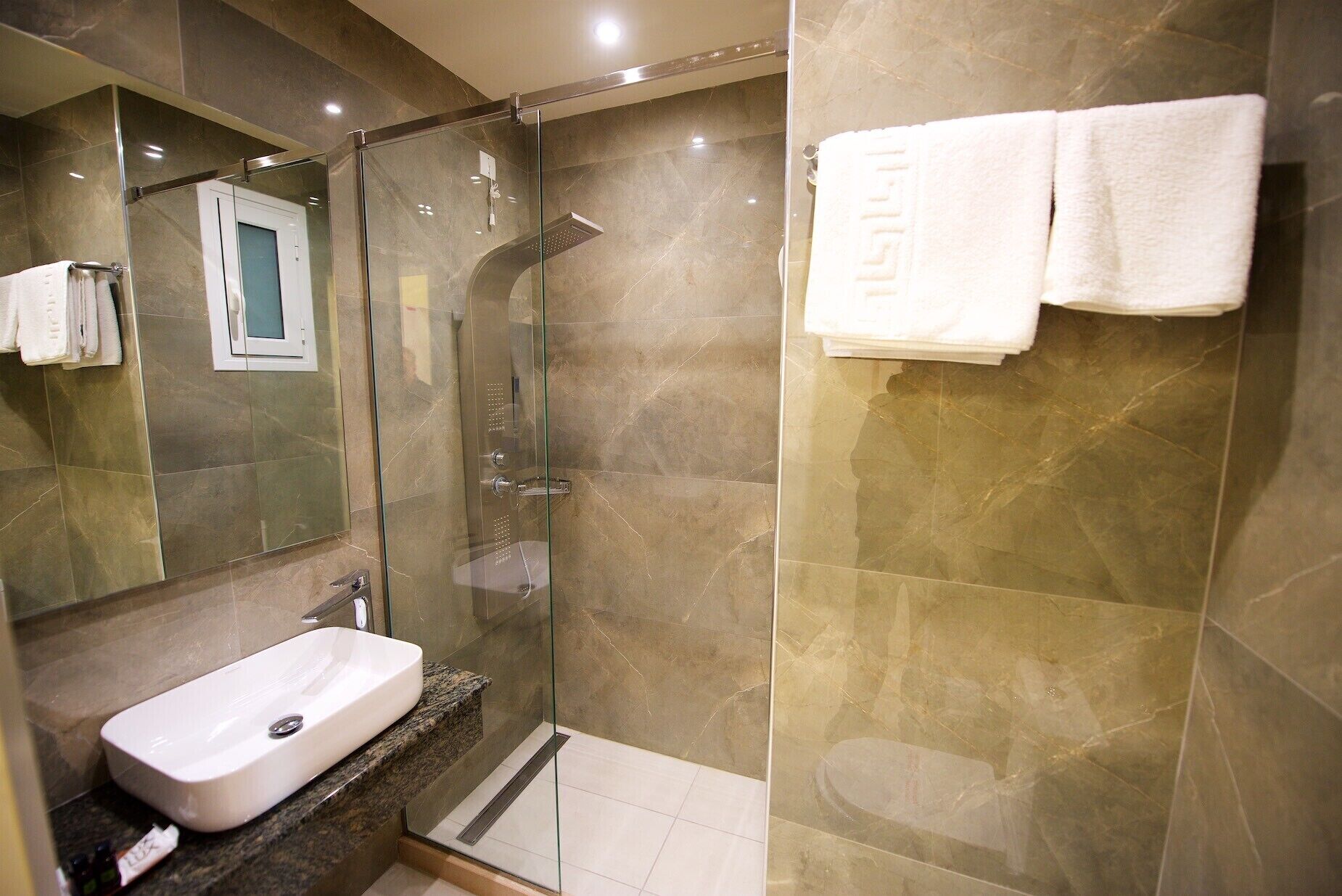 double or twin room | bathroom | free toiletries, hair dryer, towels