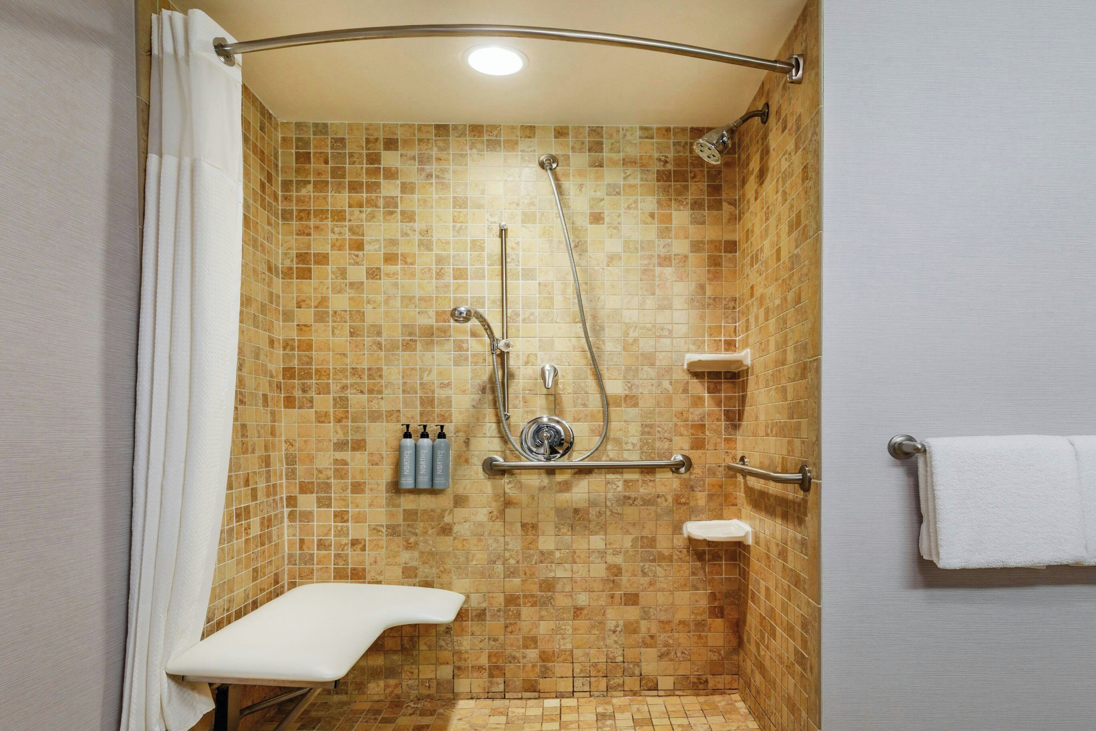 free toiletries, hair dryer, towels