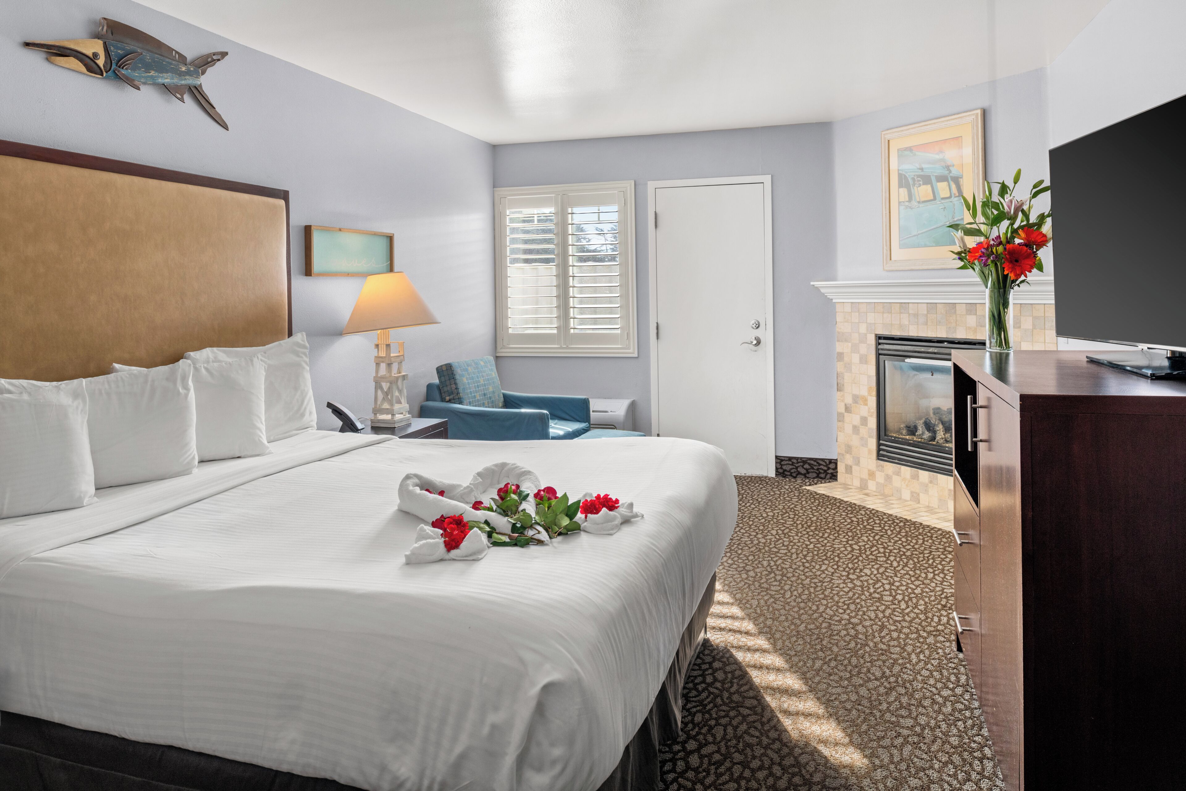 Premium bedding, pillowtop beds, blackout drapes, soundproofing