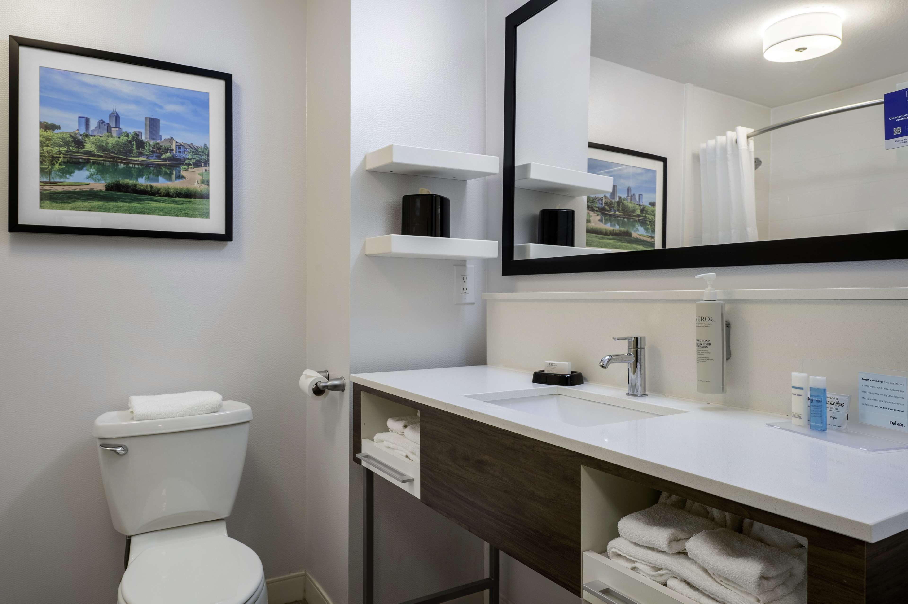 free toiletries, hair dryer, towels