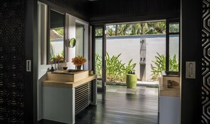 Separate bathtub and shower, rainfall showerhead, designer toiletries - Four Seasons Resort The Nam Hai, Hoi An, Vietnam (Da Nang)