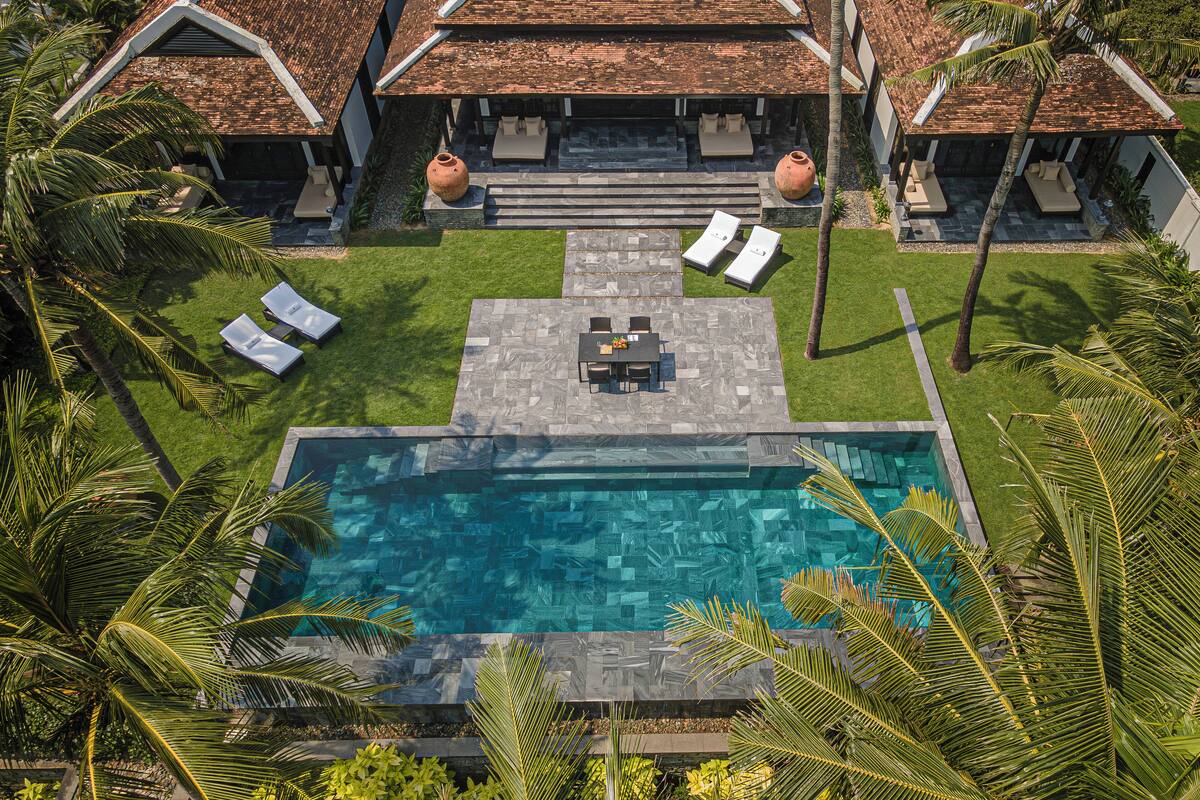 Garden View Two Bedroom Pool Villa | Hypo-allergenic bedding available, down comforters, minibar