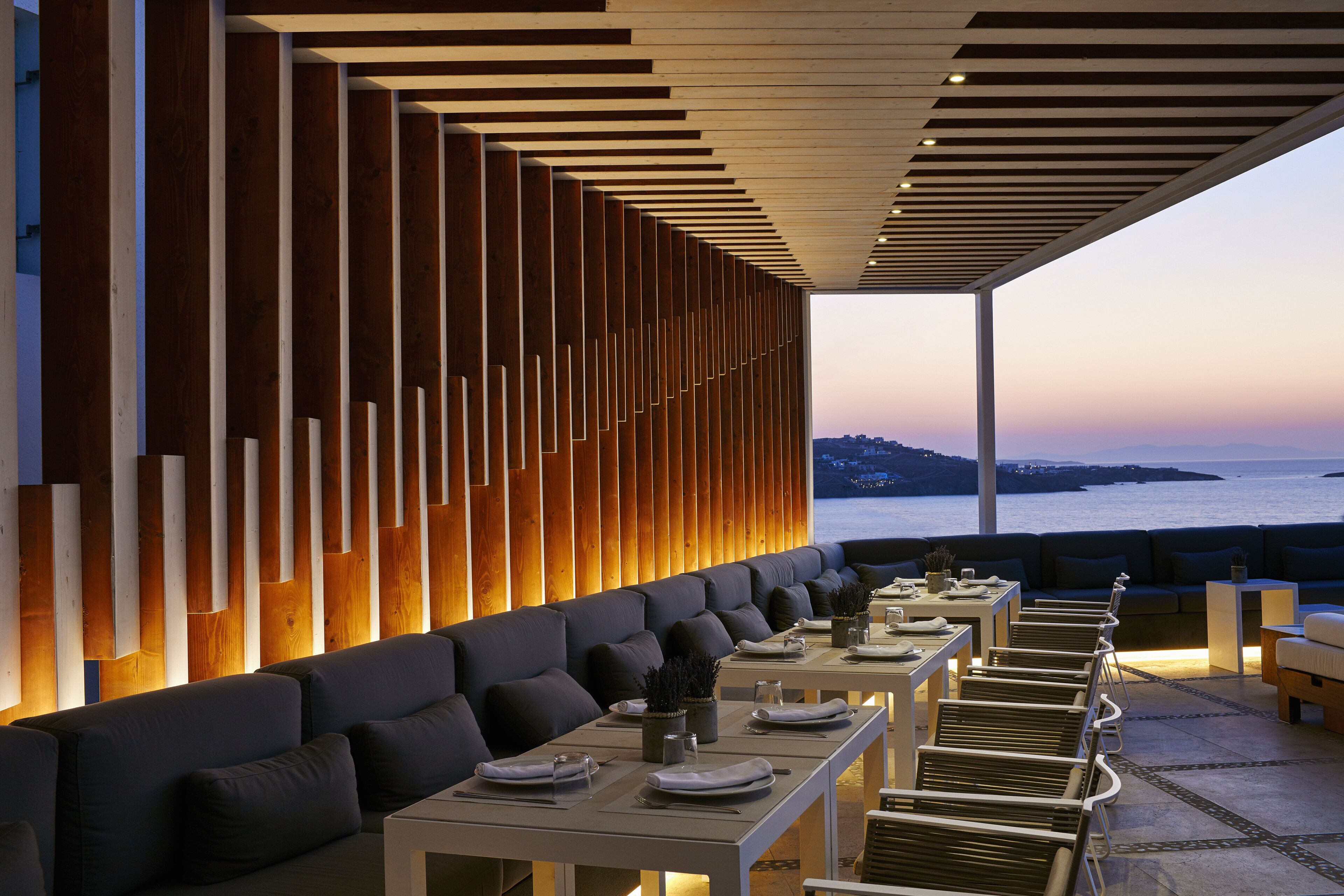 lunch, dinner served; international cuisine, sea views