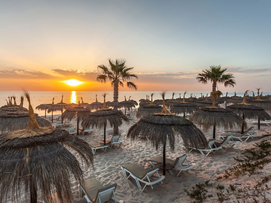 Private beach, sun-loungers, beach umbrellas