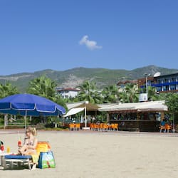 On the beach, beach bar