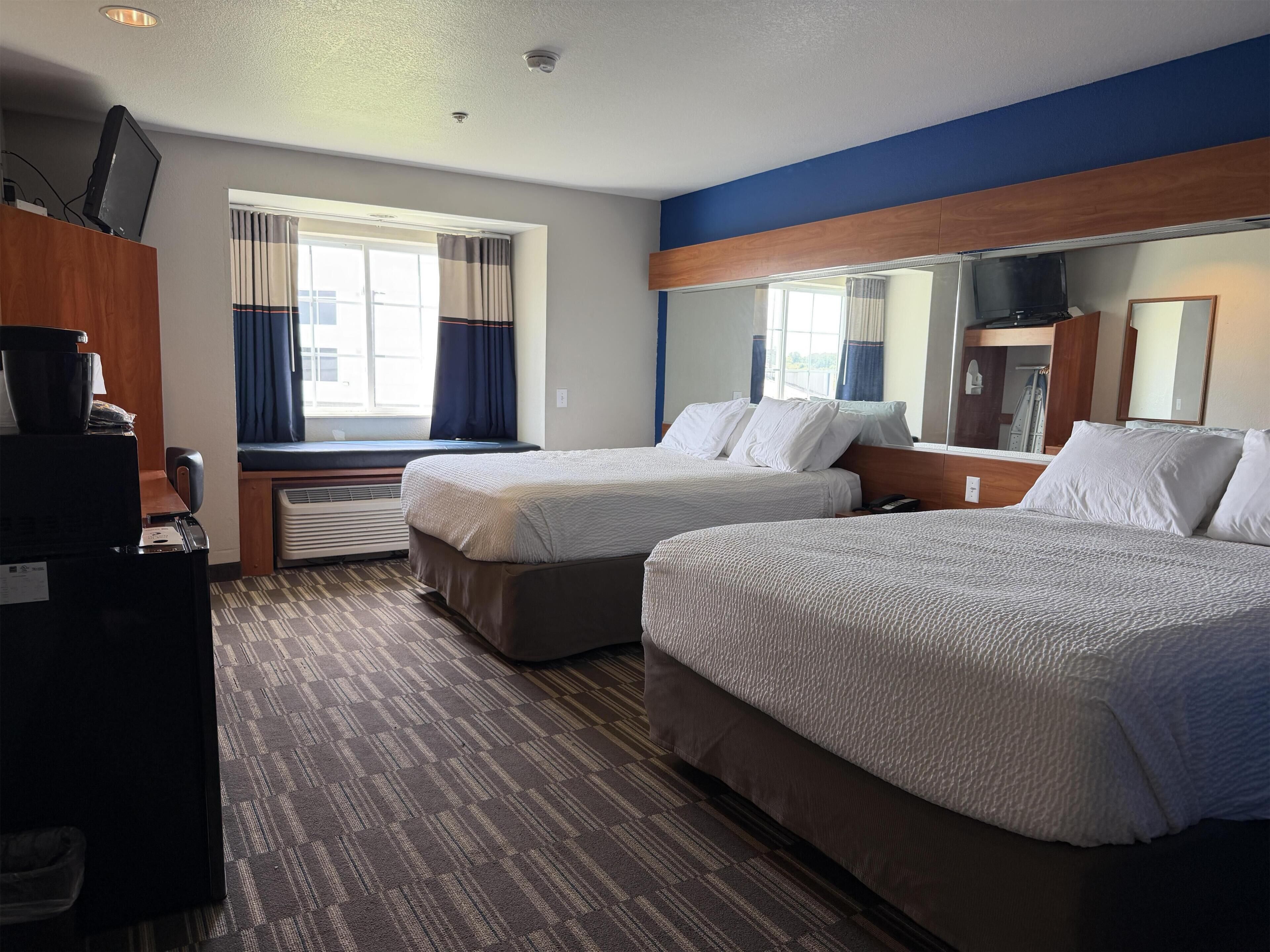 Standard Room, 2 Queen Beds, Non Smoking, Refrigerator & Microwave (Pet Friendly) | In-room safe, desk, iron/ironing board, cribs/infant beds