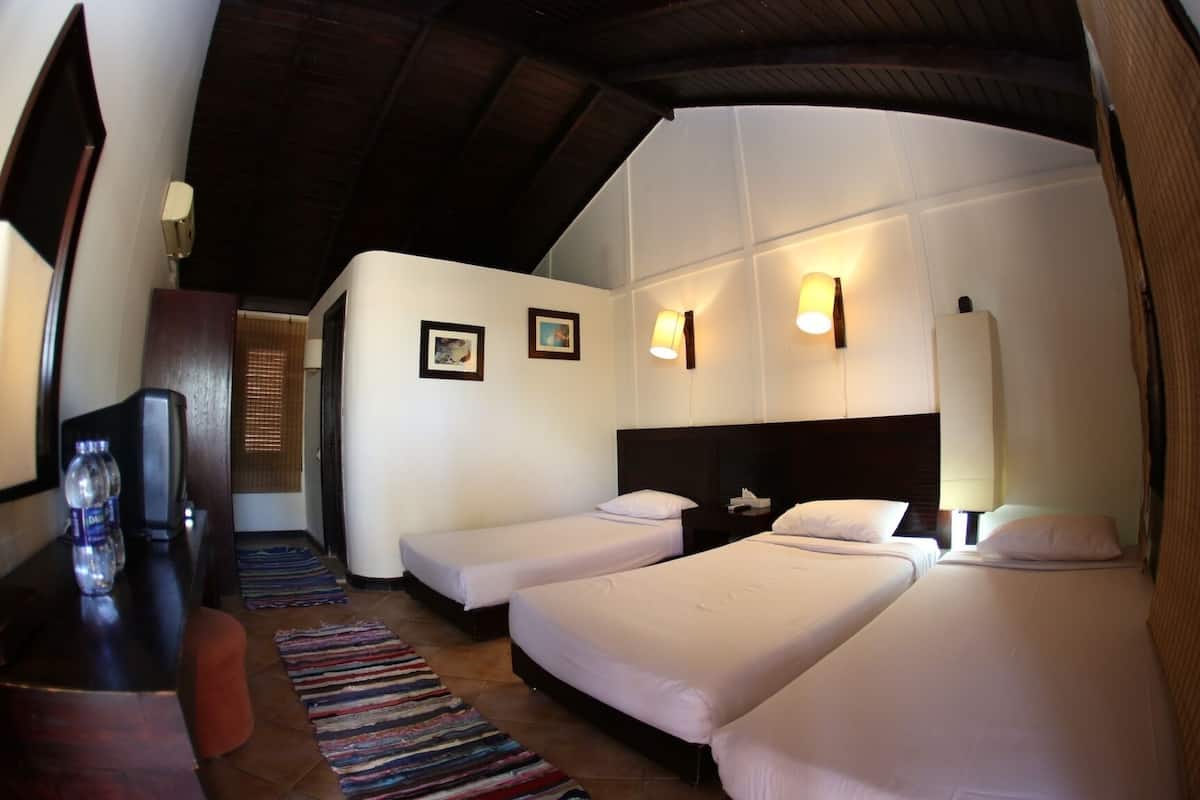 Economy Triple Room | Minibar, in-room safe, desk, WiFi