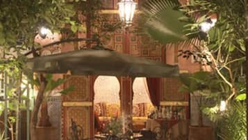 Breakfast, lunch, dinner served; Moroccan cuisine, garden views