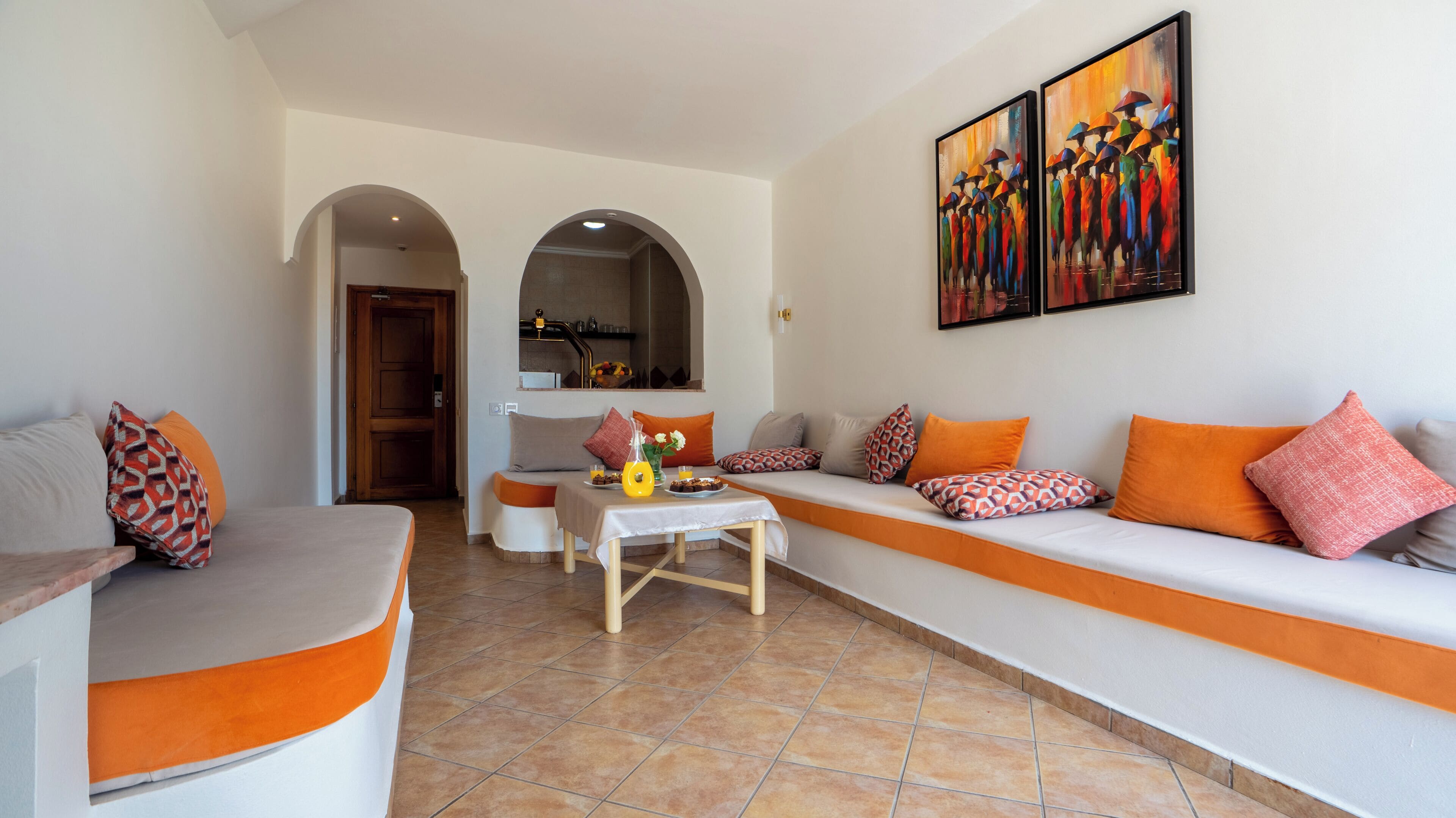 Deluxe Apartment, Pool View | Living area | LCD TV
