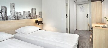 Hypo-allergenic bedding, desk, blackout curtains, iron/ironing board