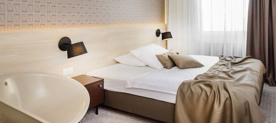 Hypo-allergenic bedding, desk, blackout curtains, iron/ironing board