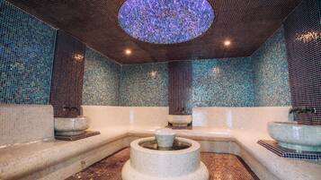 Sauna, steam room, mud baths