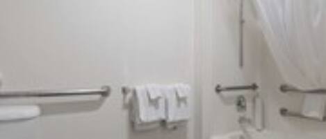 A bathroom with a toilet, a shower, and a bathtub.