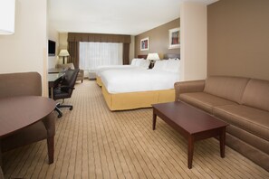 Suite, 2 Queen Beds | Desk, laptop workspace, blackout drapes, iron/ironing board - Holiday Inn Express & Suites Minot by IHG (Minot)