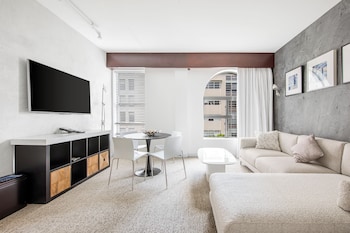 40-inch flat-screen TV with digital channels, TV at The O Hotel, Trademark Collection by Wyndham