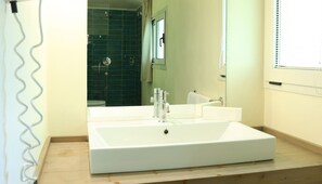 Habitación doble Confort | Baño | Regadera, regadera tipo lluvia, secadora de cabello, bidet 