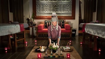 Couples treatment rooms, sauna, hot tub, body treatments, aromatherapy