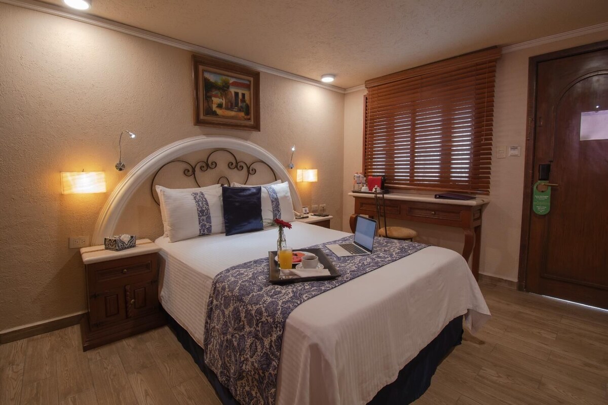 In-room safe, desk, laptop workspace, blackout curtains