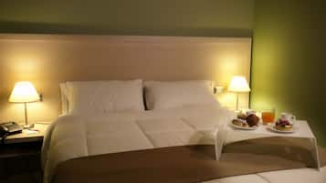 Premium bedding, down duvets, minibar, in-room safe