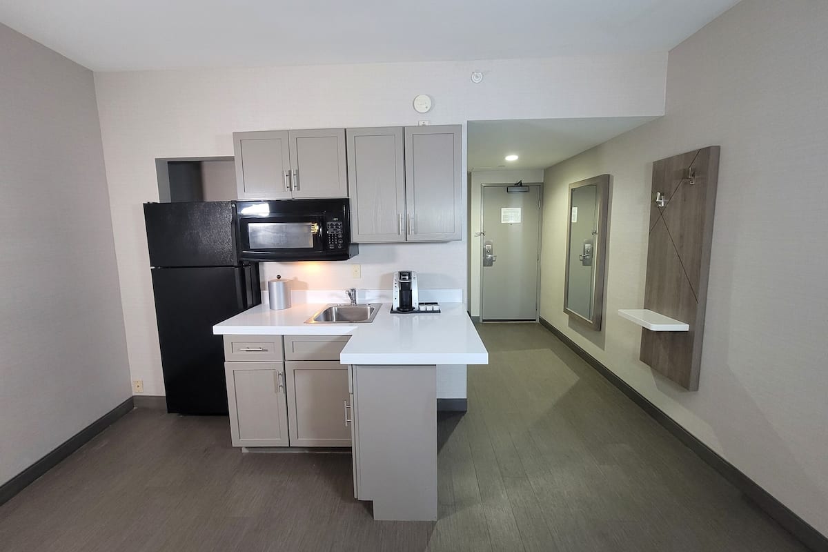 Suite, 1 Bedroom | Privékeuken | Een mini-koelkast, een magnetron, een koffiezetapparaat/waterkoker