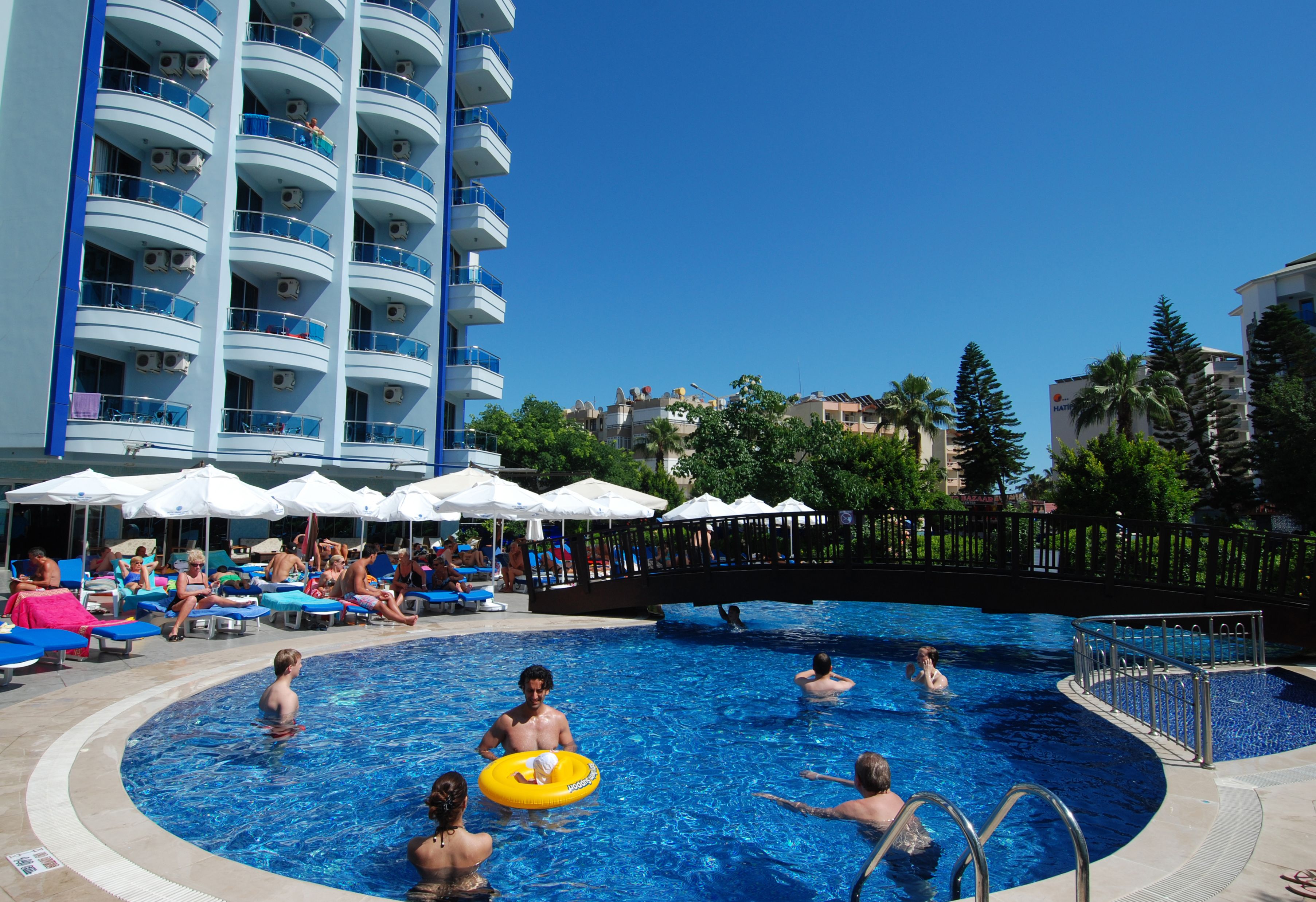 2 outdoor pools, pool umbrellas, pool loungers