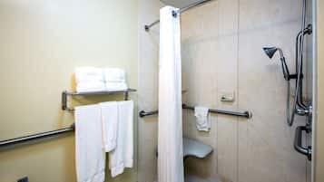 Chambre Standard, 1 très grand lit (Communications, Mobil, Roll-In Shower) | Bureau, rideaux d’obscurcissement, fer et planche à repasser