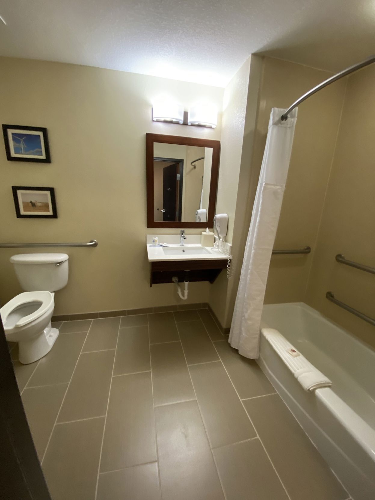 Bathroom | Hair dryer, towels