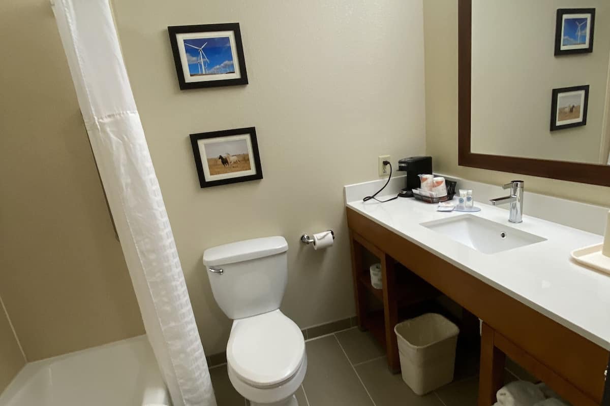 suite, multiple beds, non smoking | bathroom | hair dryer, towels