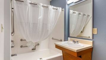 Combined shower/tub, hair dryer (on request), towels, soap