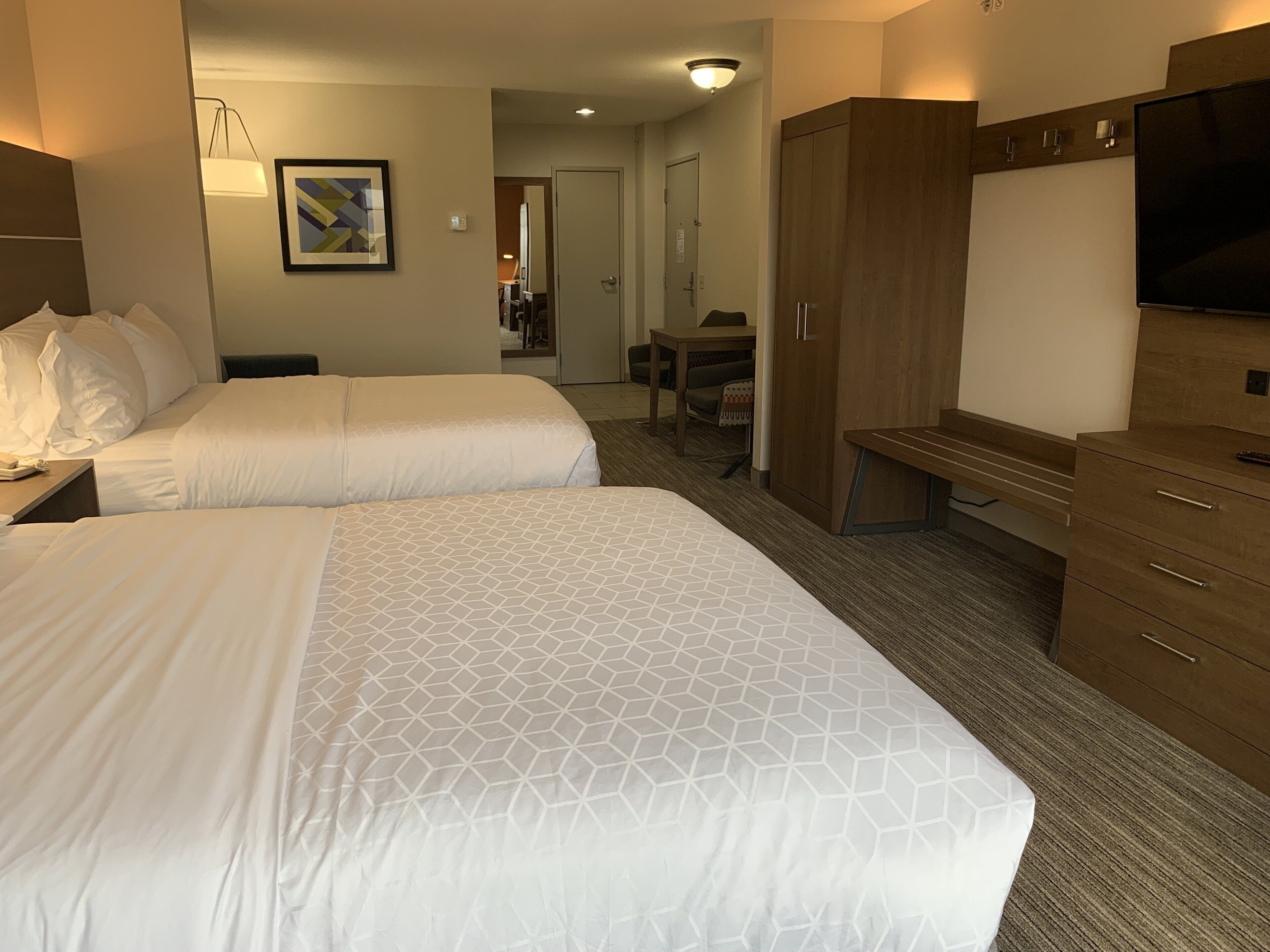 suite, 2 queen beds | 1 bedroom, in-room safe, desk, iron/ironing board