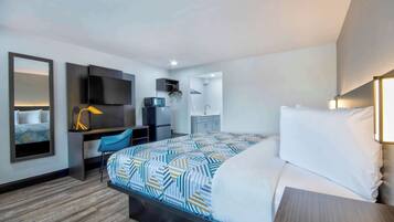 Blackout drapes, iron/ironing board, free WiFi, bed sheets