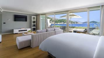 Suite, 1 trÚs grand lit, balcon, vue mer (Spa) | Literie de qualité supérieure, couette en duvet d'oie