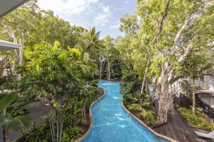 Outdoor pool, open 7 AM to 9 PM, sun loungers