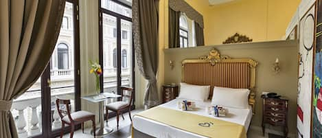 Deluxe Double Room, 1 Double or 2 Single Beds, Non Smoking, Balcony | Premium bedding, minibar, in-room safe, individually decorated