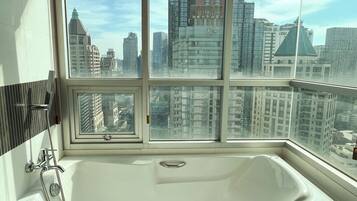 Free toiletries, hair dryer, bathrobes, slippers